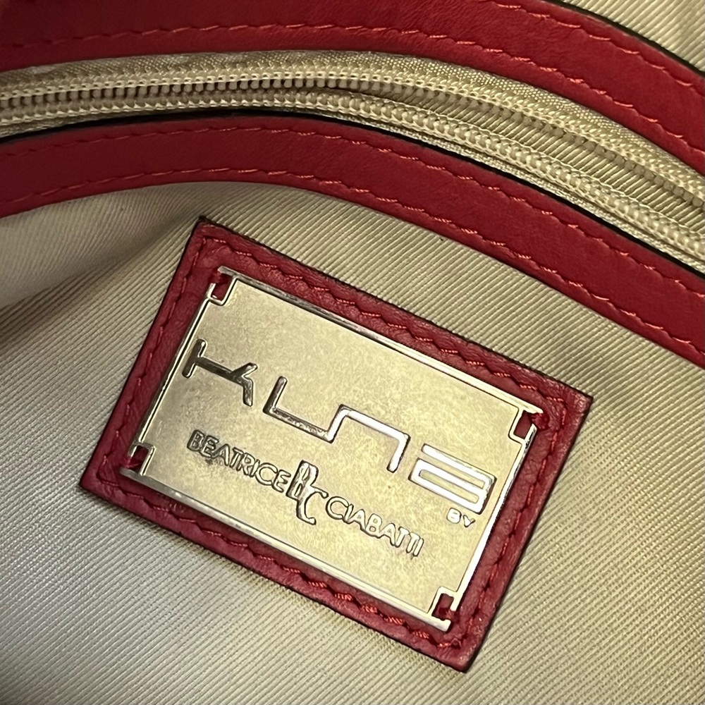 KUNA Red Leather Shoulder Bag by Beatrice ciabatti Italy old money purse - Picture 9 of 11